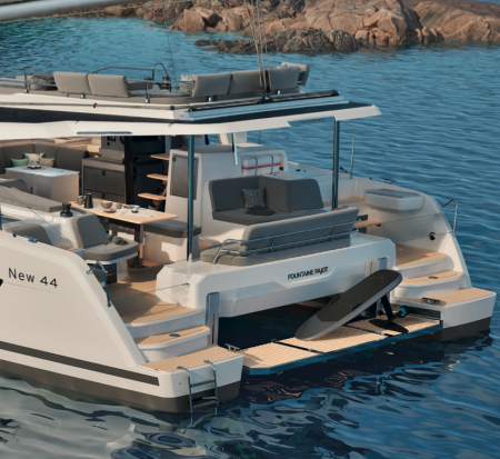 FP 44 cockpit, Fountaine Pajot 44